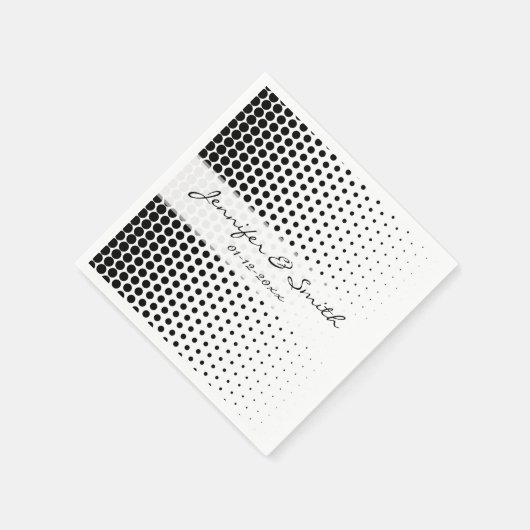Black Polka Dots Modern White Servet (Hoek)