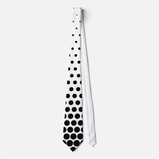 Black Polka Dots Modern White Stropdas (Voorkant)