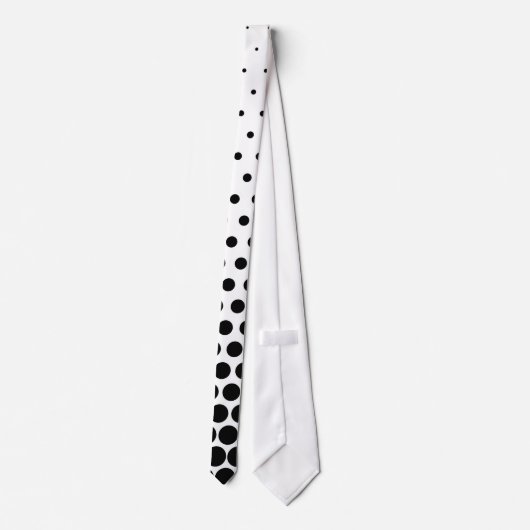 Black Polka Dots Modern White Stropdas (Achterkant)
