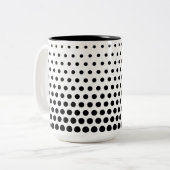 Black Polka Dots Modern White Tweekleurige Koffiemok (Voorkant links)