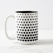 Black Polka Dots Modern White Tweekleurige Koffiemok (Links)