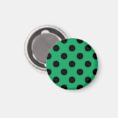 Black polka dots on fresh green magneet (Voorkant / Achterkant)