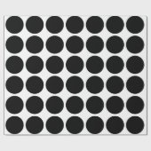 Black Polka Dots on White gift wrap Cadeaupapier (Vlak)