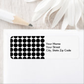 Black Polka Dots on White return address label (Insitu)