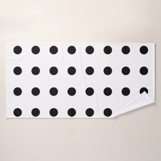 Black Polka Dots Pattern Badhanddoek (Badhanddoek)