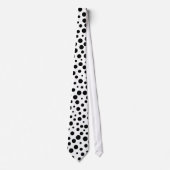 Black Polka Dots Pattern on White Stropdas (Voorkant)