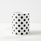 Black Polka Dots Pattern op White Background Koffiemok (Center)