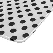 Black Polka Dots Pattern op White Snijplank (Hoek)