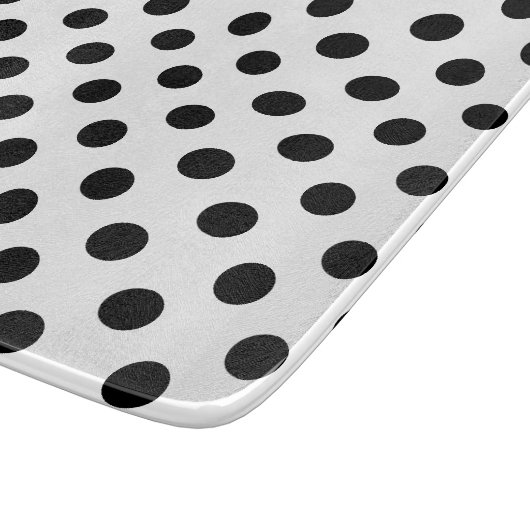 Black Polka Dots Pattern op White Snijplank (Hoek)