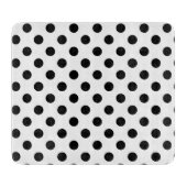 Black Polka Dots Pattern op White Snijplank (Voorkant)