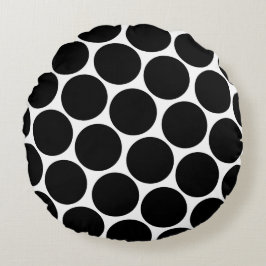 Black Polka Dots Pattern Rond Kussen