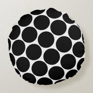 Black Polka Dots Pattern Rond Kussen