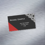 Black Polka Dots Pattern + uw rug & ideeën Magnetisch Visitekaartje (Voorbeeld)