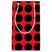 Black Polka Dots Red Klein Cadeauzakje (Voorkant)