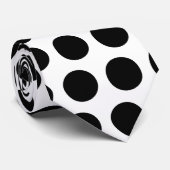 Black Polka Dots Stropdas (Opgerold)