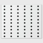 Black Polka Dots White Custom Color Holiday Trendy Cadeaupapier (Vlak)
