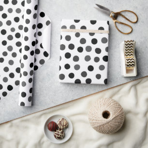 Black Polka Dots Wrapping Paper Cadeaupapier