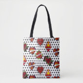 Black Polka Dotted Mom Tattoo Tote Bag (Voorkant)