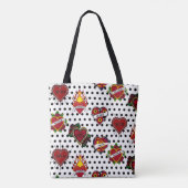 Black Polka Dotted Mom Tattoo Tote Bag (Achterkant)
