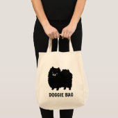 Black Pomeranian | Aangepast Cute Cartoon Dog Tote Bag (Voorkant (product))