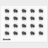Black Pomeranian Cute Cartoon Dog & Paws Ronde Sticker (Vel)