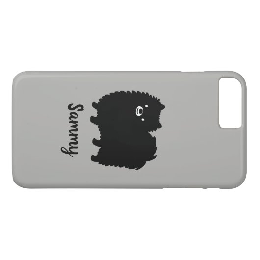 Black Pomeranian Cute Dog Custom Case-Mate iPhone Case (Achterkant (Horizontaal))