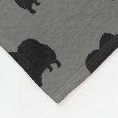 Black Pomeranian Dog Silhouettes Pattern Fleece Deken (Hoek)