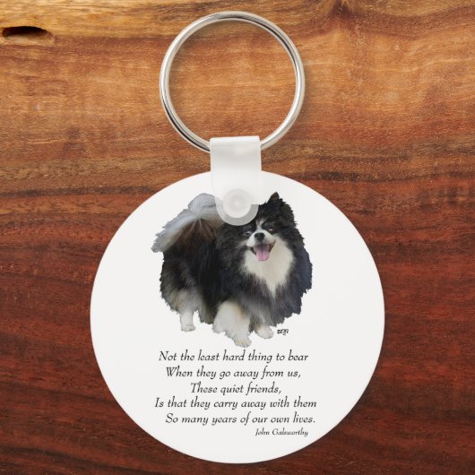 Black Pomeranian Keepomwille Sleutelhanger (Voorkant)