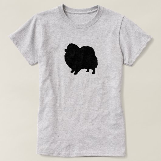 Black Pomeranian Silhouette T-shirt (Design voorkant)
