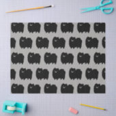 Black Pomeranians Pattern | Kute fluffy Dog Tissuepapier (Craft)