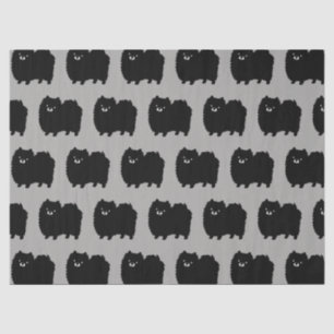 Black Pomeranians Pattern   Kute fluffy Dog Tissuepapier