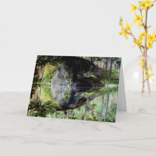 "Black Pond" Adirondack Lake en Rock Landscape Kaart (Gele Bloem)