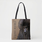 Black Poodle Art Bag Tote Bag (Voorkant)