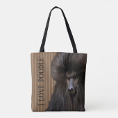 Black Poodle Art Bag Tote Bag (Achterkant)