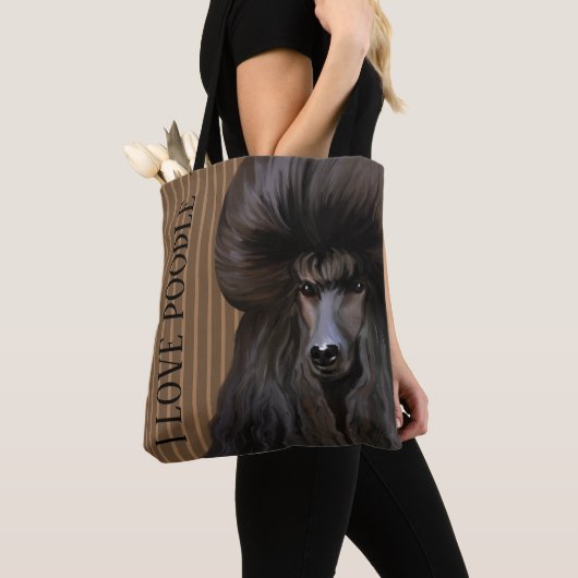 Black Poodle Art Bag Tote Bag (Dichtbij)