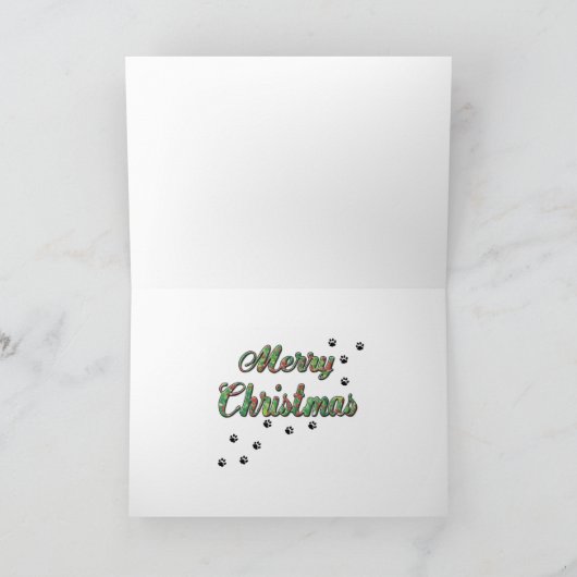 Black Poodle Christmas Art Feestdagen Kaart (Binnen)