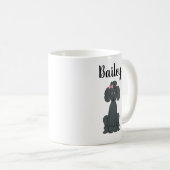 Black Poodle Cute Calligraphy Pet Personated Koffiemok (Voorkant rechts)
