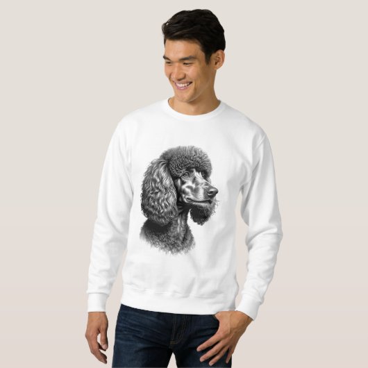 Black Poodle Dog Art Men’s Sweatshirt (Voorkant volledig)