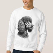 Black Poodle Dog Art Men’s Sweatshirt (Voorkant)