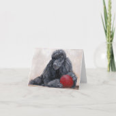 Black Poodle Dog Art Note Kaart (Voorkant)