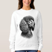 Black Poodle Dog Art Women's Sweatshirt (Voorkant)