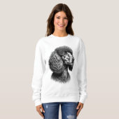Black Poodle Dog Art Women's Sweatshirt (Voorkant volledig)