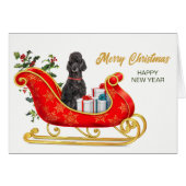 Black Poodle Dog-draagtas voor kerstmis (Voorkant Horizontaal)