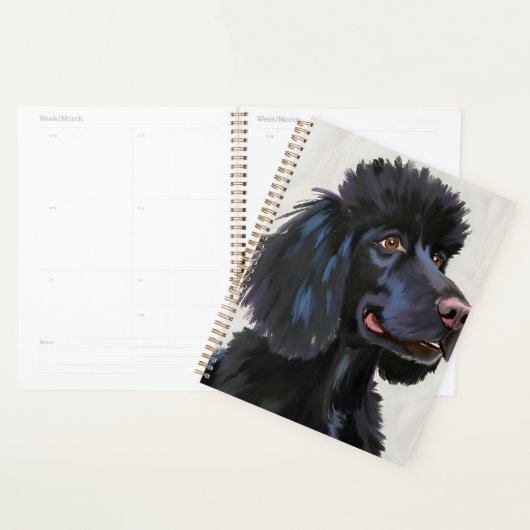 Black Poodle | Dog Watercolor Pet Painting Planner (Display)