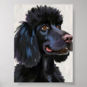 Black Poodle | Dog Watercolor Pet Poster (Voorkant)