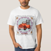 Black Poodle Driving Car T-Shirt (Voorkant)