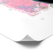 Black Poodle Hummingbird Swirls Art Invitation Poster (Hoek)