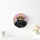 Black Poodle King with Crown Ronde Klok (Huis)