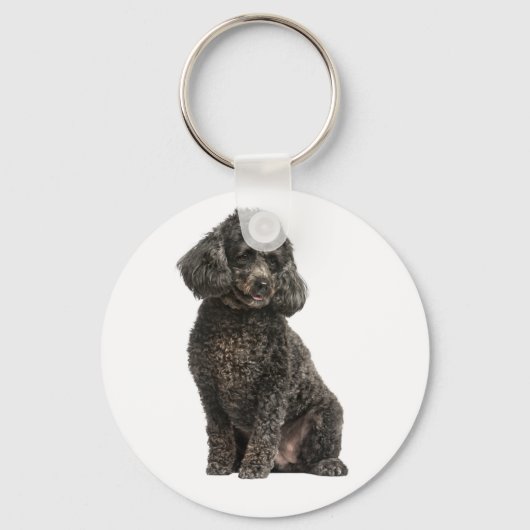 Black Poodle Ma Puppy Dog Dad Fur Mama Puppies Sleutelhanger (Voorkant)
