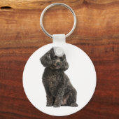Black Poodle Ma Puppy Dog Dad Fur Mama Puppies Sleutelhanger (Voorkant)